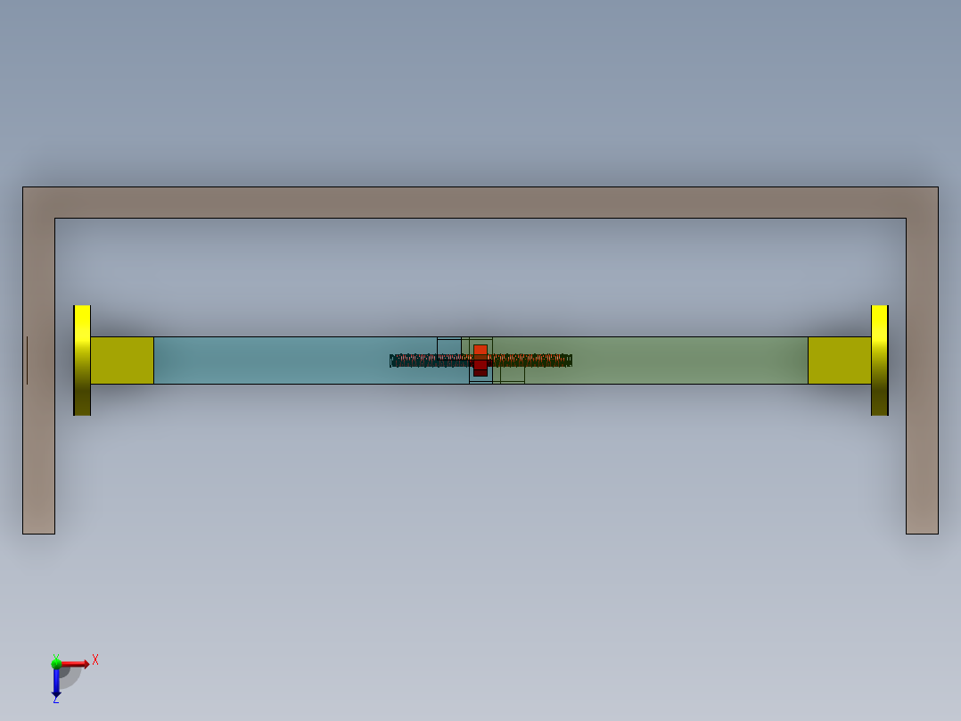 双向顶杆机构俯视图