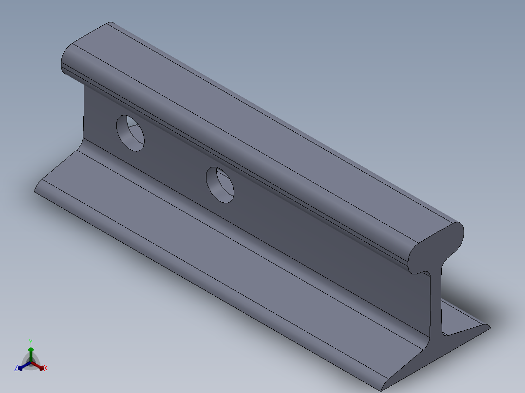 GBT11264轻轨3D模型主视图