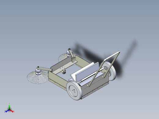 手推式清扫车三维模型+CAD图纸