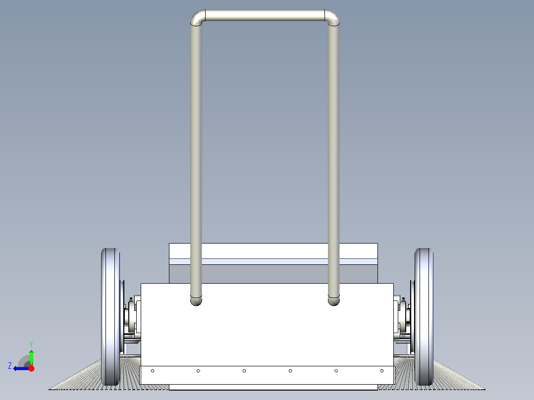 手推式清扫车三维模型+CAD图纸右视图
