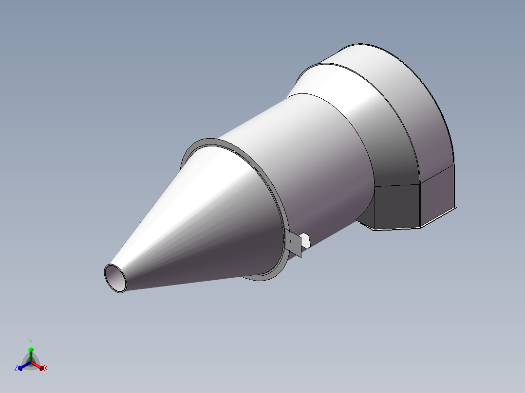 旋风筒曲面版正等轴测图