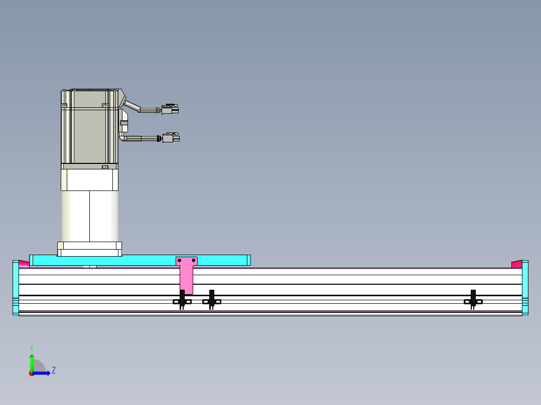 东锦齿条传动DH175G-L167-S350-BU-减速机+750W左视图