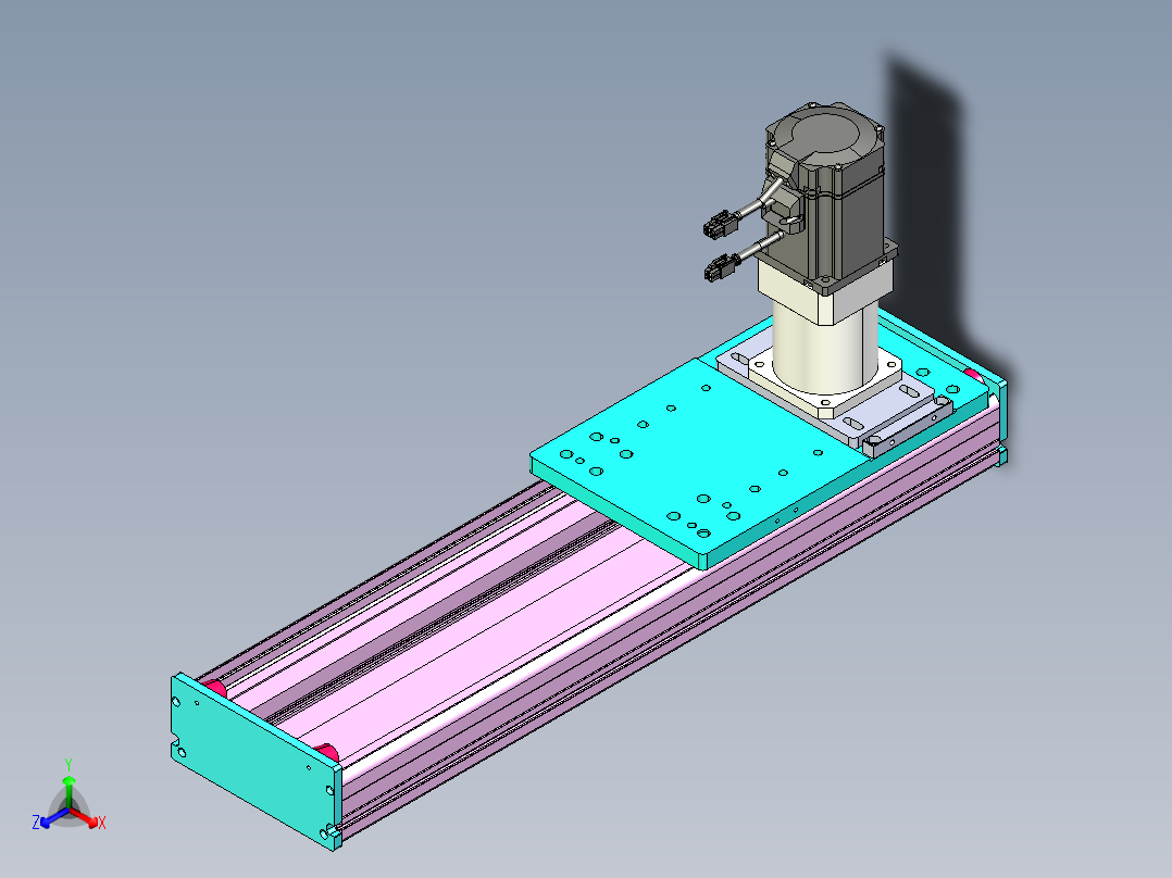 东锦齿条传动DH175G-L167-S350-BU-减速机+750W正等轴测图