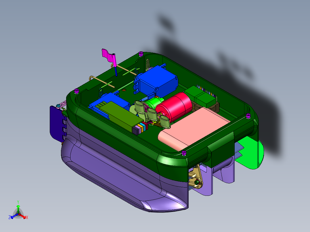 无刷遥控快艇长续航电动玩具正等轴测图