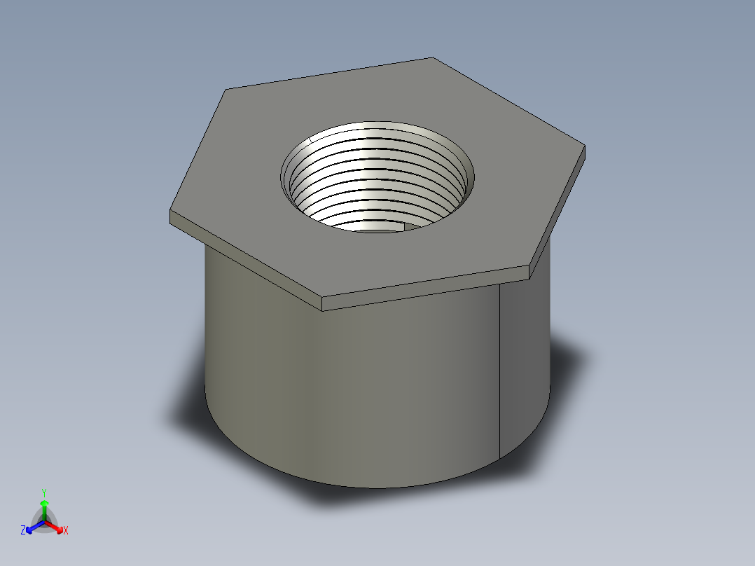 船舶管路系统SeaCor_ReducerBushing_FPTxSPIG_37J138249_2in x 1in主视图