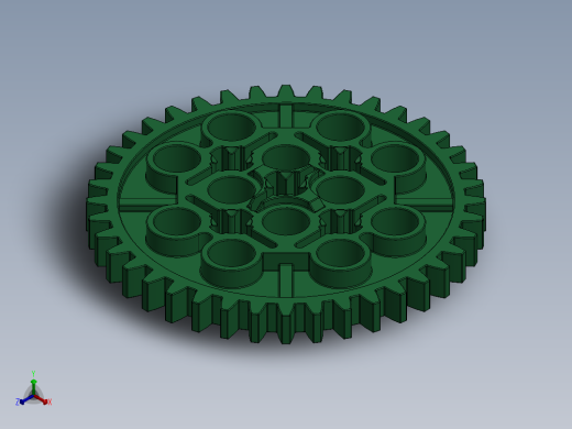 3649 Dark Green Technic Gear 40 Tooth.SLDPRT