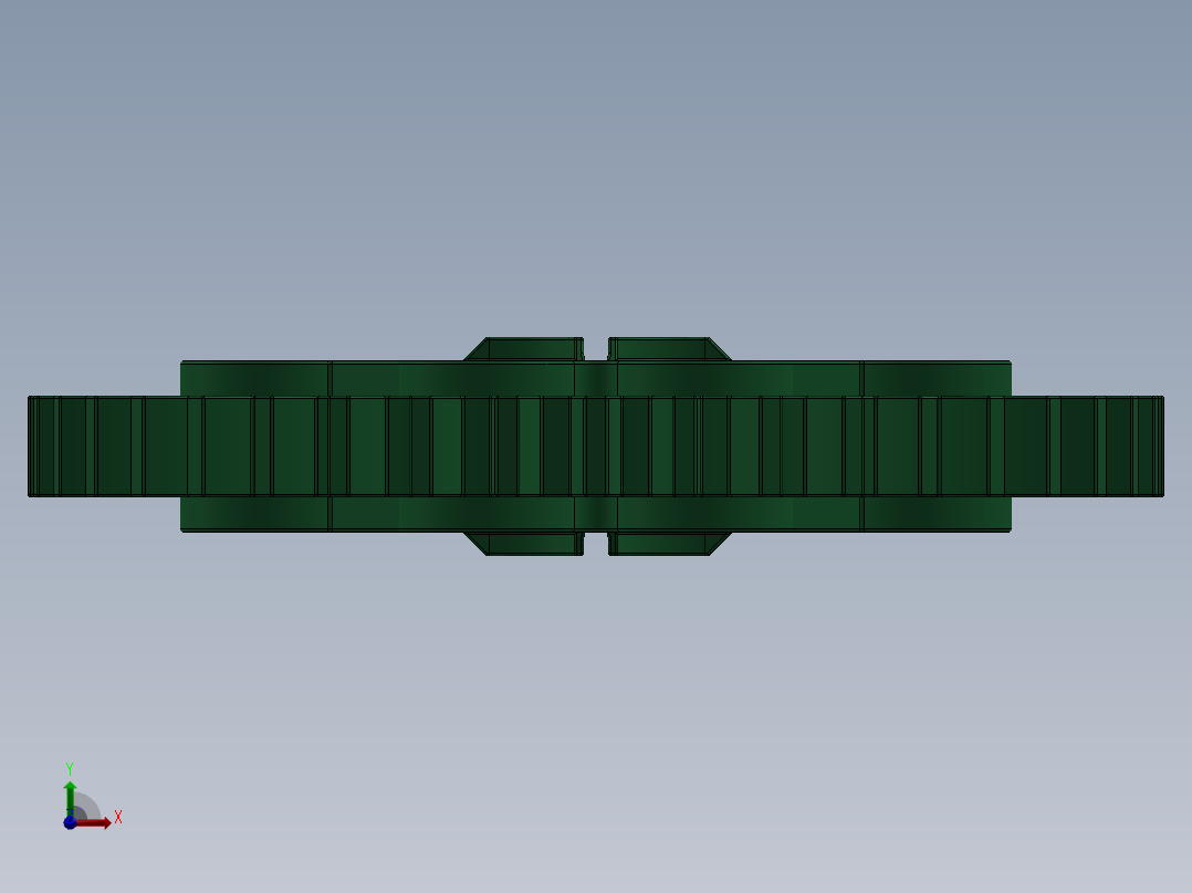 3649 Dark Green Technic Gear 40 Tooth.SLDPRT前视图