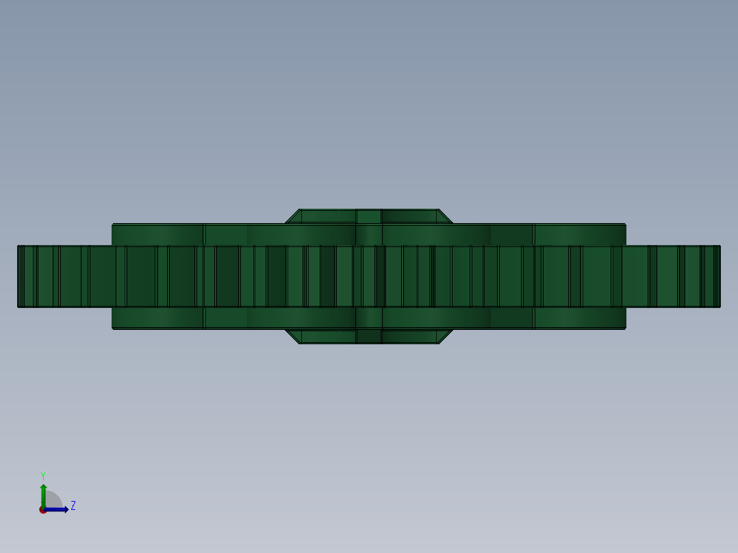 3649 Dark Green Technic Gear 40 Tooth.SLDPRT左视图