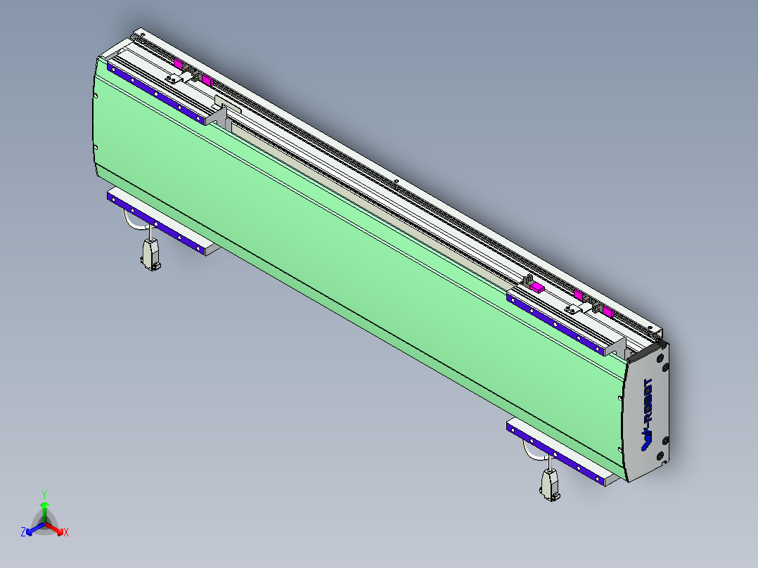 威洛博VL系列直线电机模组-2VL22H3-S600正等轴测图