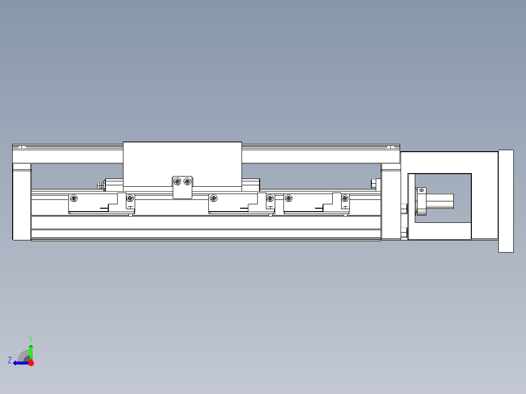 TPA-KNR-100E-2020C-L100A1-M-F3-N3线性模块铝制底座右视图