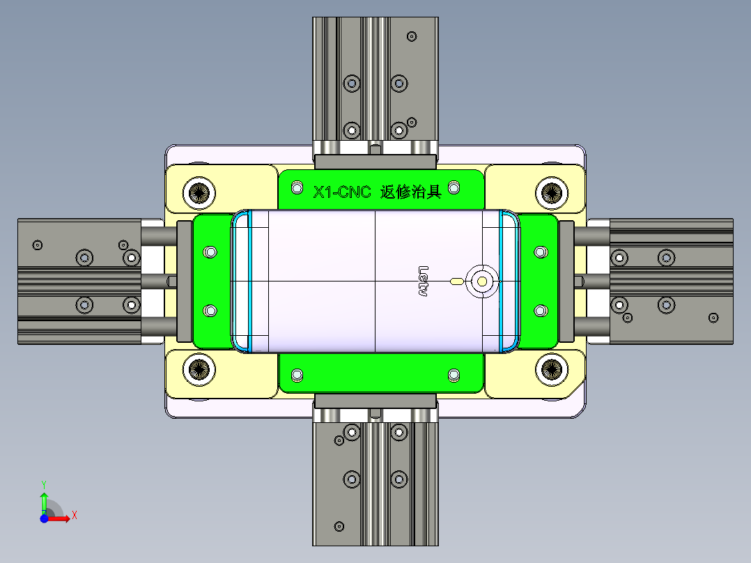 X1-笔记本CNC工装夹具三维模型CNCFX-0624前视图
