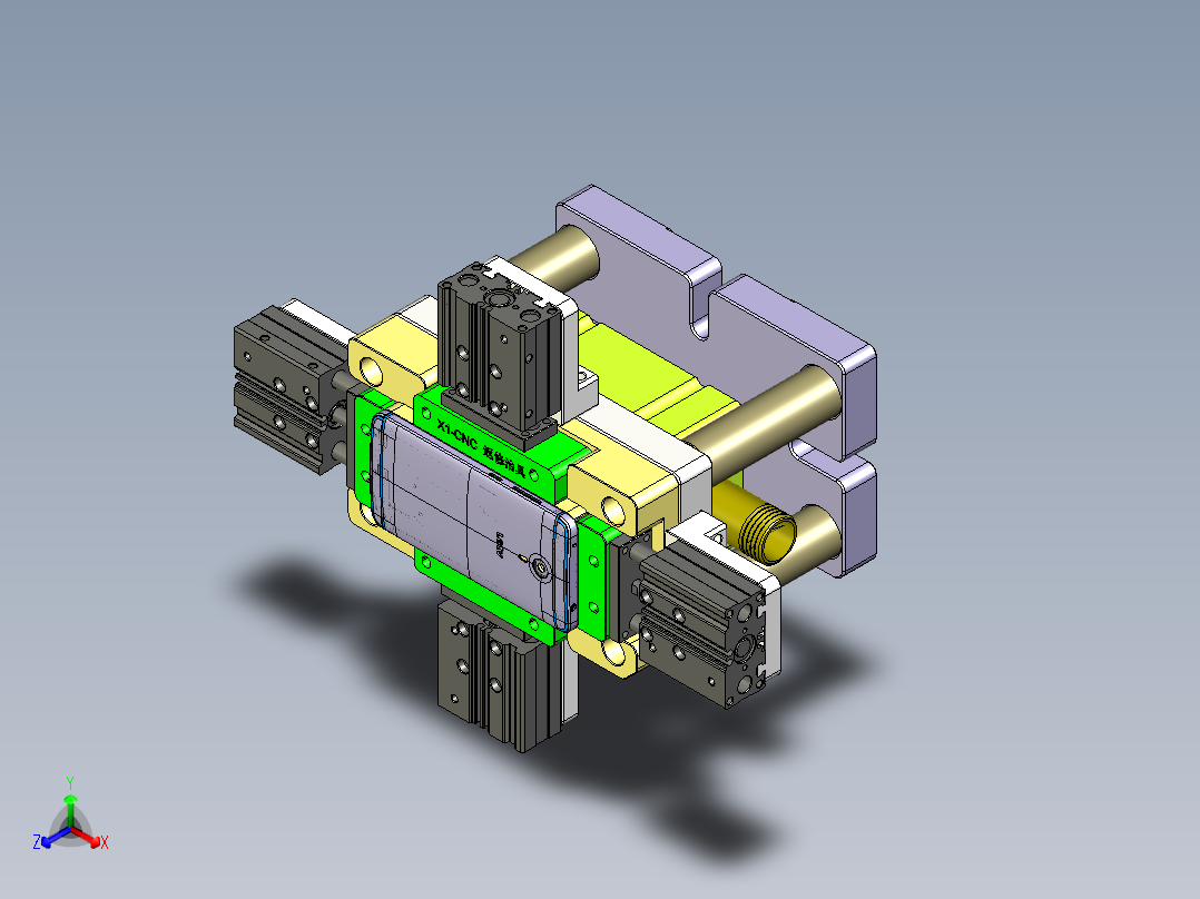 X1-笔记本CNC工装夹具三维模型CNCFX-0624正等轴测图