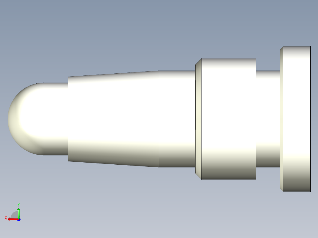 车削零件外圆UG程序编程刀路后视图
