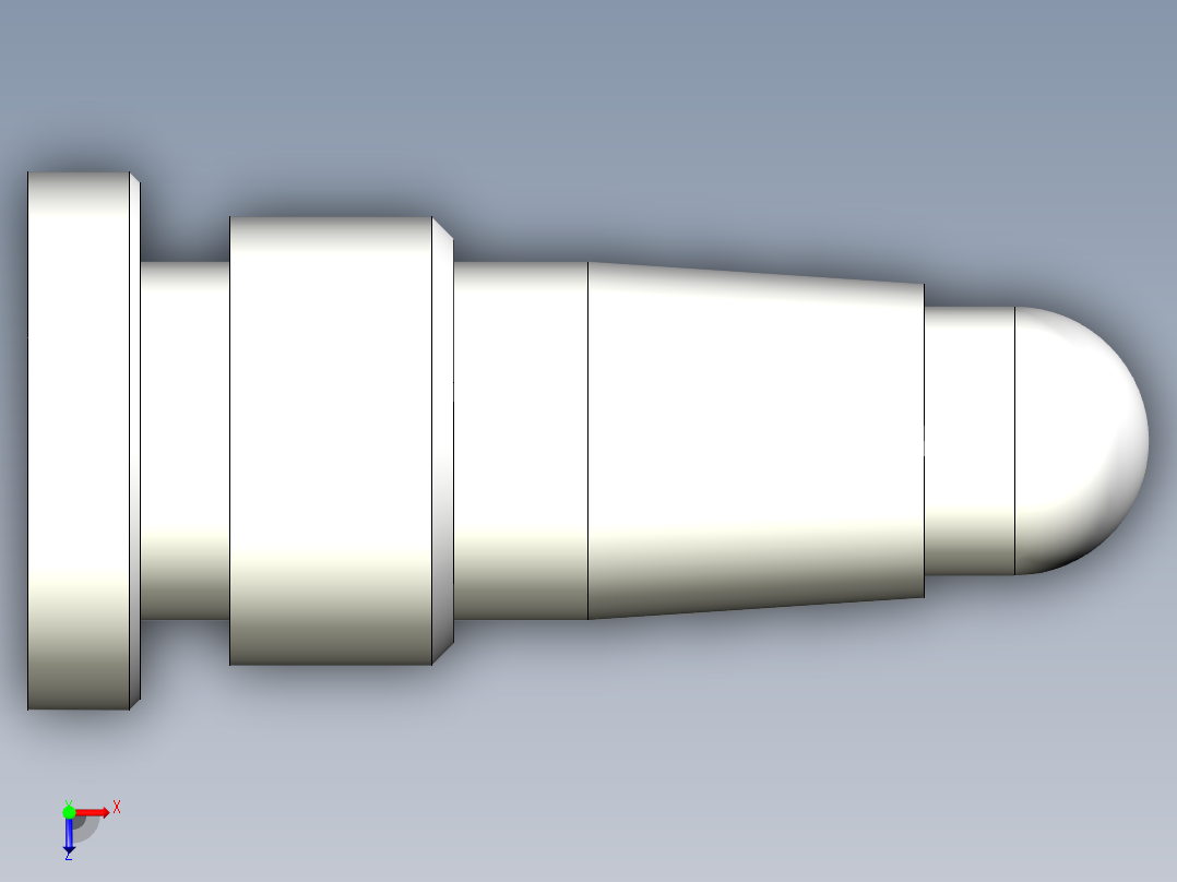 车削零件外圆UG程序编程刀路俯视图