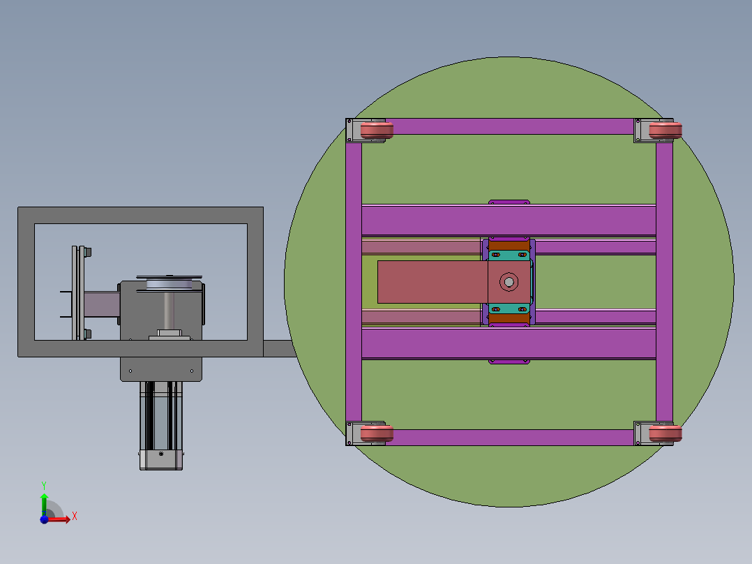 自动进料架（sw18可编辑+CAD+BOM）前视图
