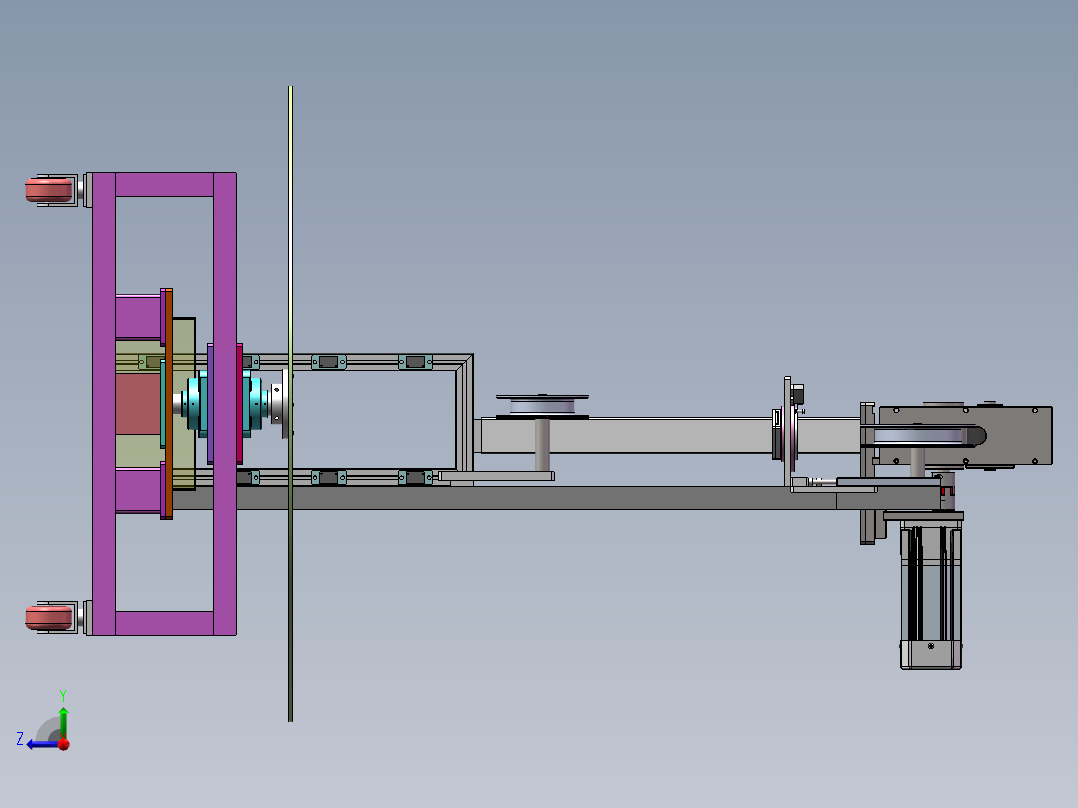 自动进料架（sw18可编辑+CAD+BOM）右视图