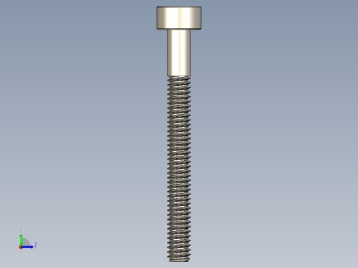 Screw_DIN_912_M2x20_A2.STEP公制内六角螺钉左视缩略图