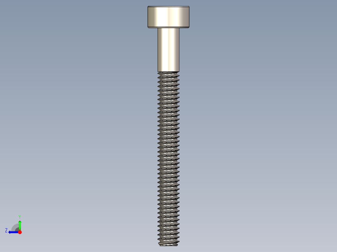 Screw_DIN_912_M2x20_A2.STEP公制内六角螺钉右视图