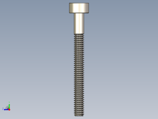 Screw_DIN_912_M2x20_A2.STEP公制内六角螺钉右视缩略图