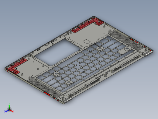 包胶金属电脑外壳铣长边侧孔程序模型