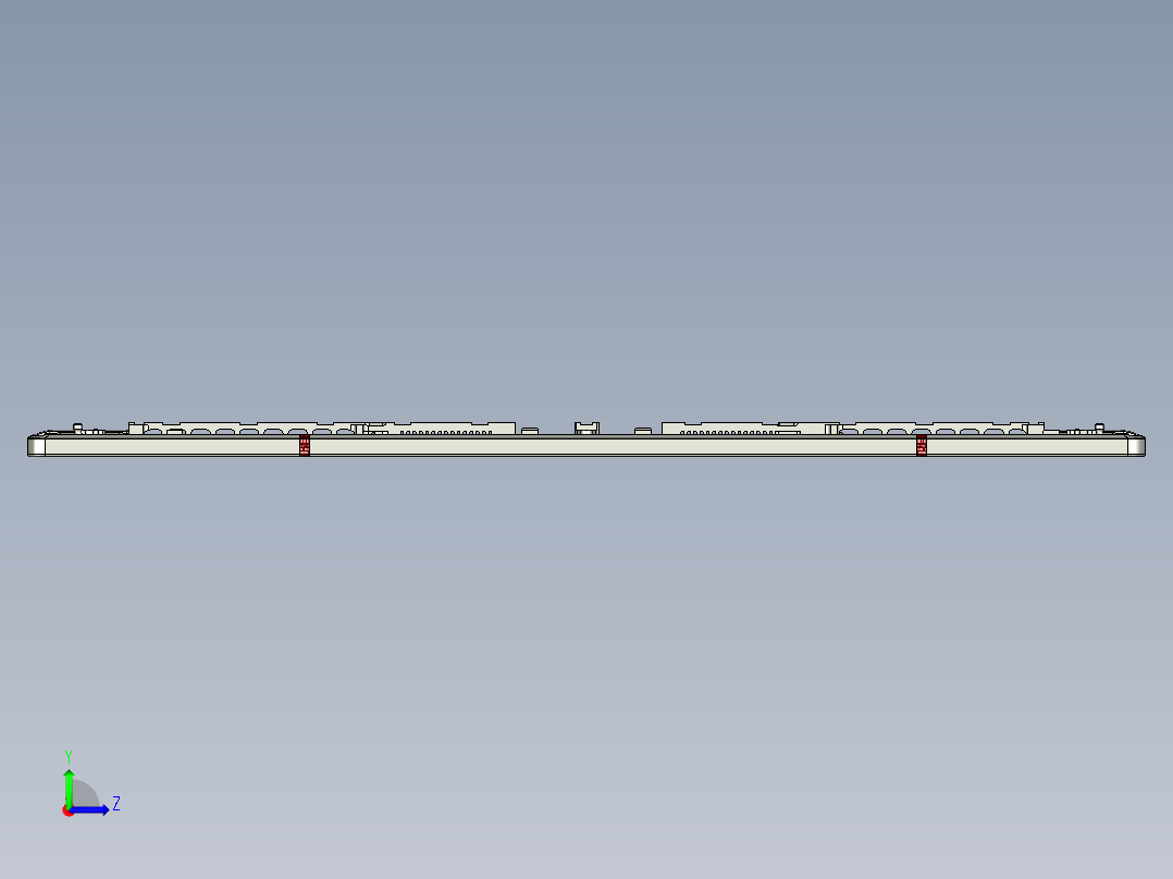 包胶金属电脑外壳铣长边侧孔程序模型左视图