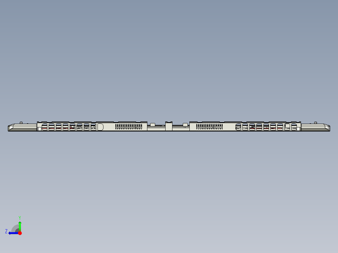 包胶金属电脑外壳铣长边侧孔程序模型右视图