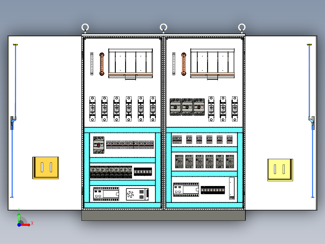 仿威图柜组装刀开关风机+刀开关plc4011控制柜前视图