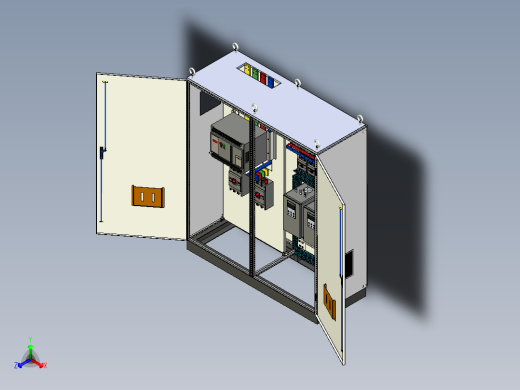 万能式断路器双电源软启动控制柜正等轴测缩略图