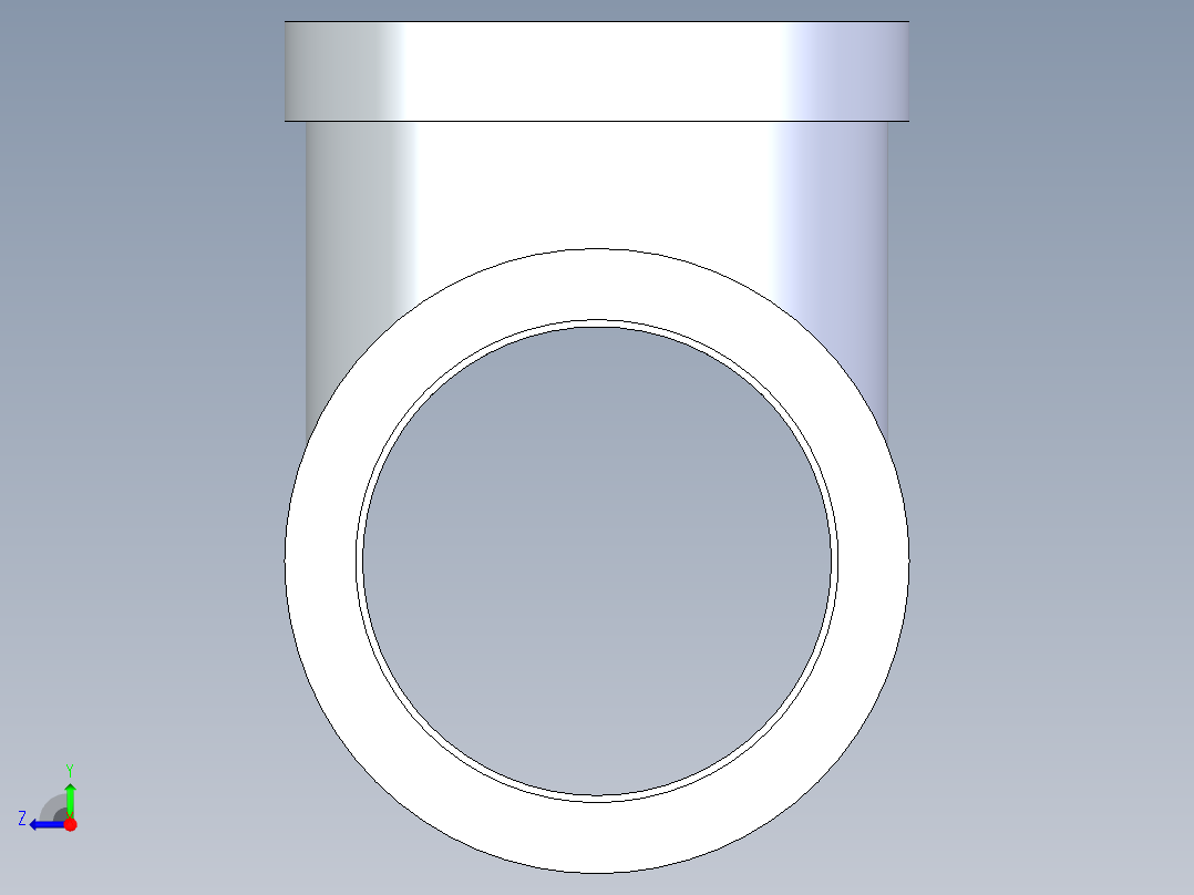 B3004509-不锈钢三通，尺寸 1 英寸右视图