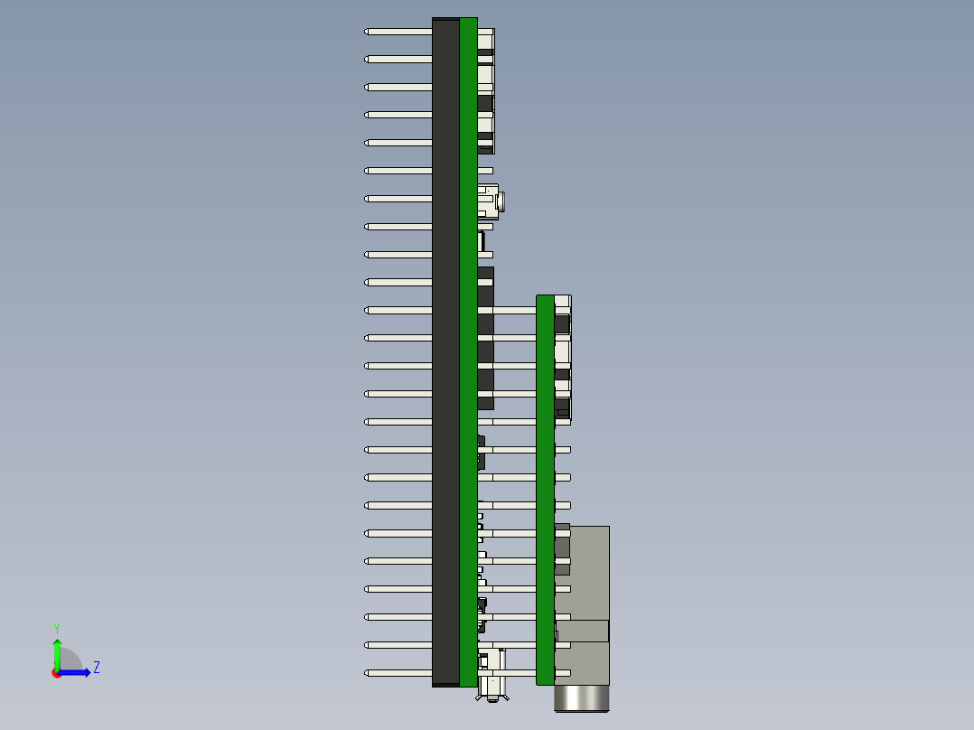 Teensy 3.6 带背负式音频板左视图