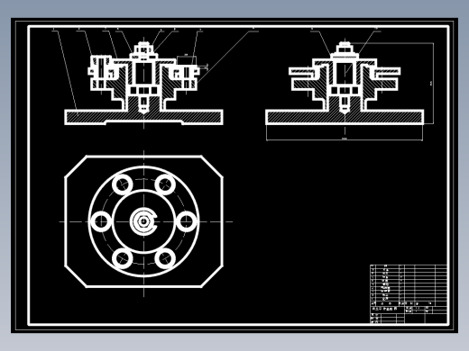 潜孔钻机连接法兰的钻孔夹具设计及工装工艺6张CAD图