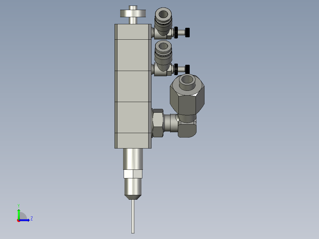 喷胶阀装配体左视图