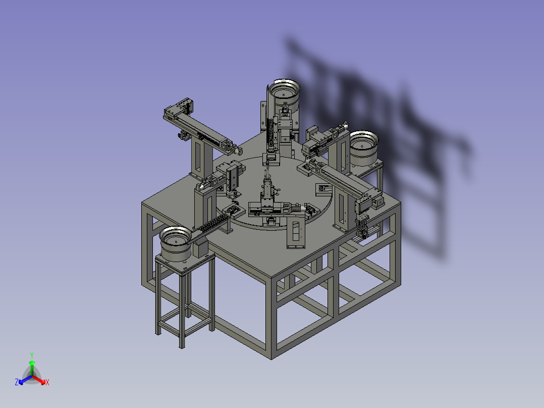 电机零部件总装机构主视图