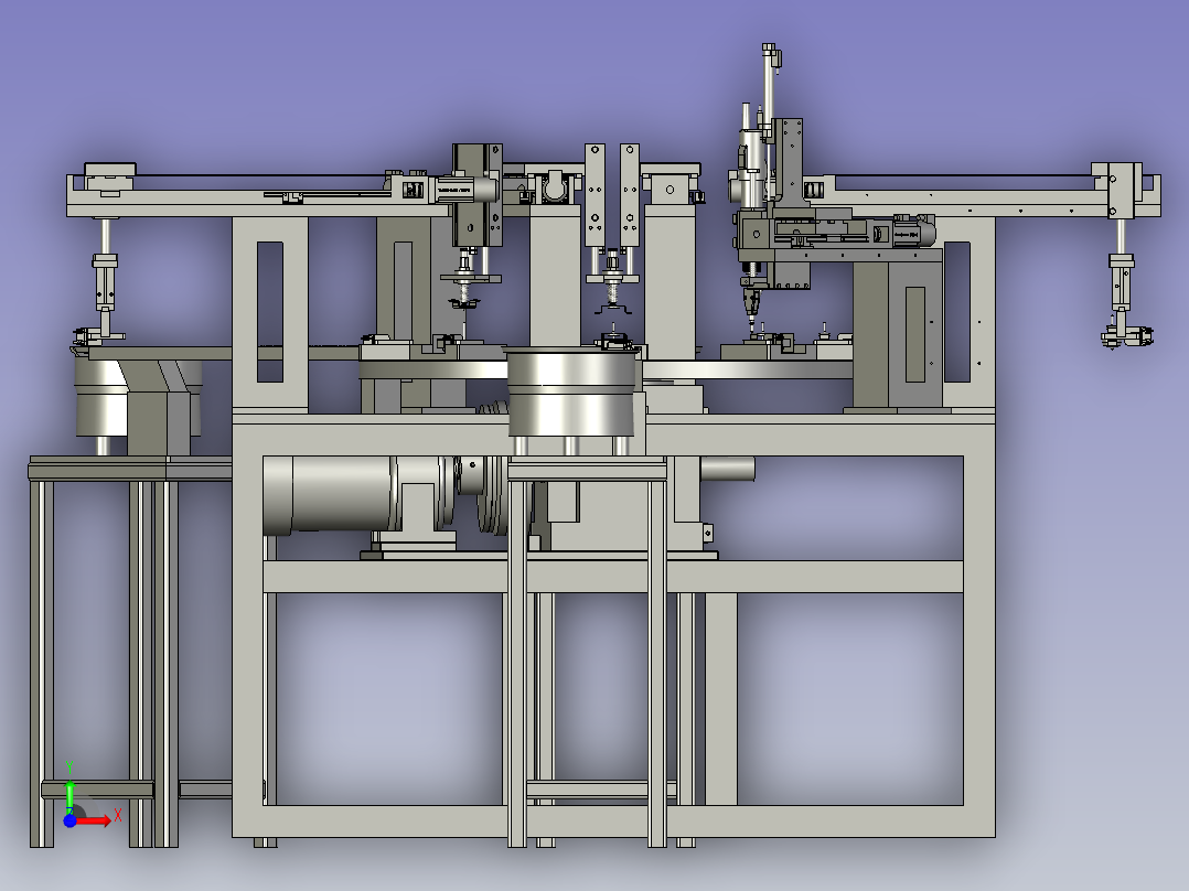 电机零部件总装机构前视图