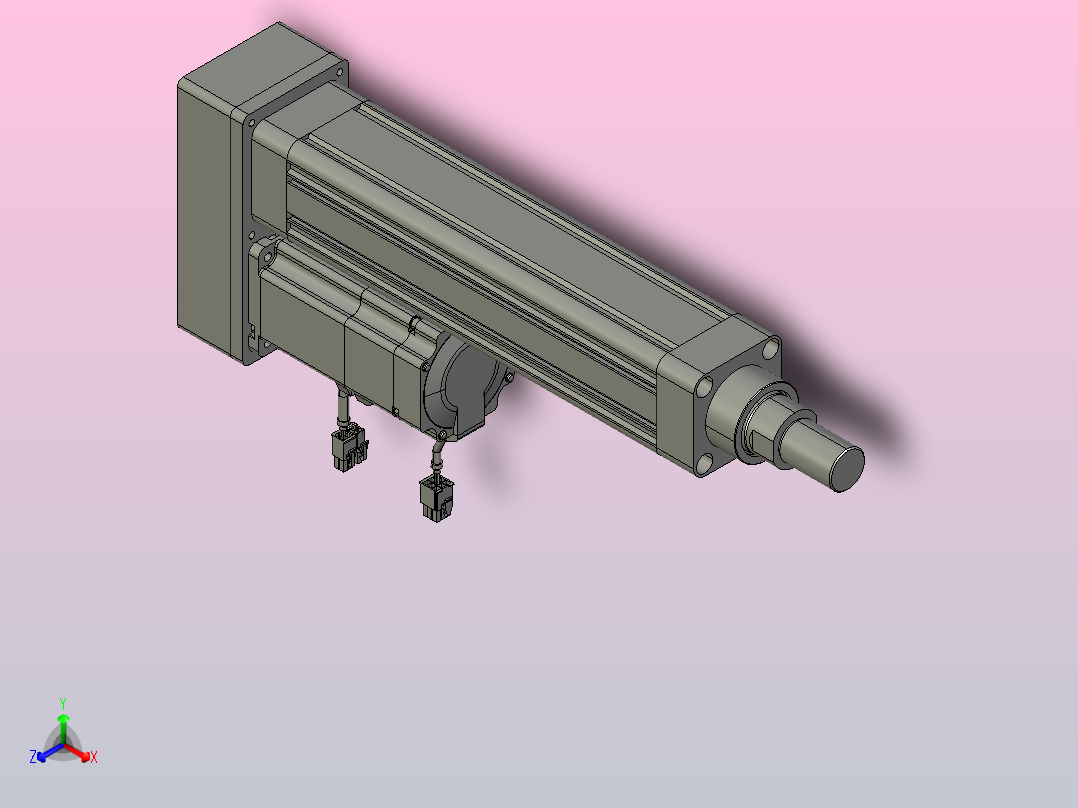 轻载电动缸TPA-ESR63-2010C-L200-MR-W-P75-C3正等轴测图