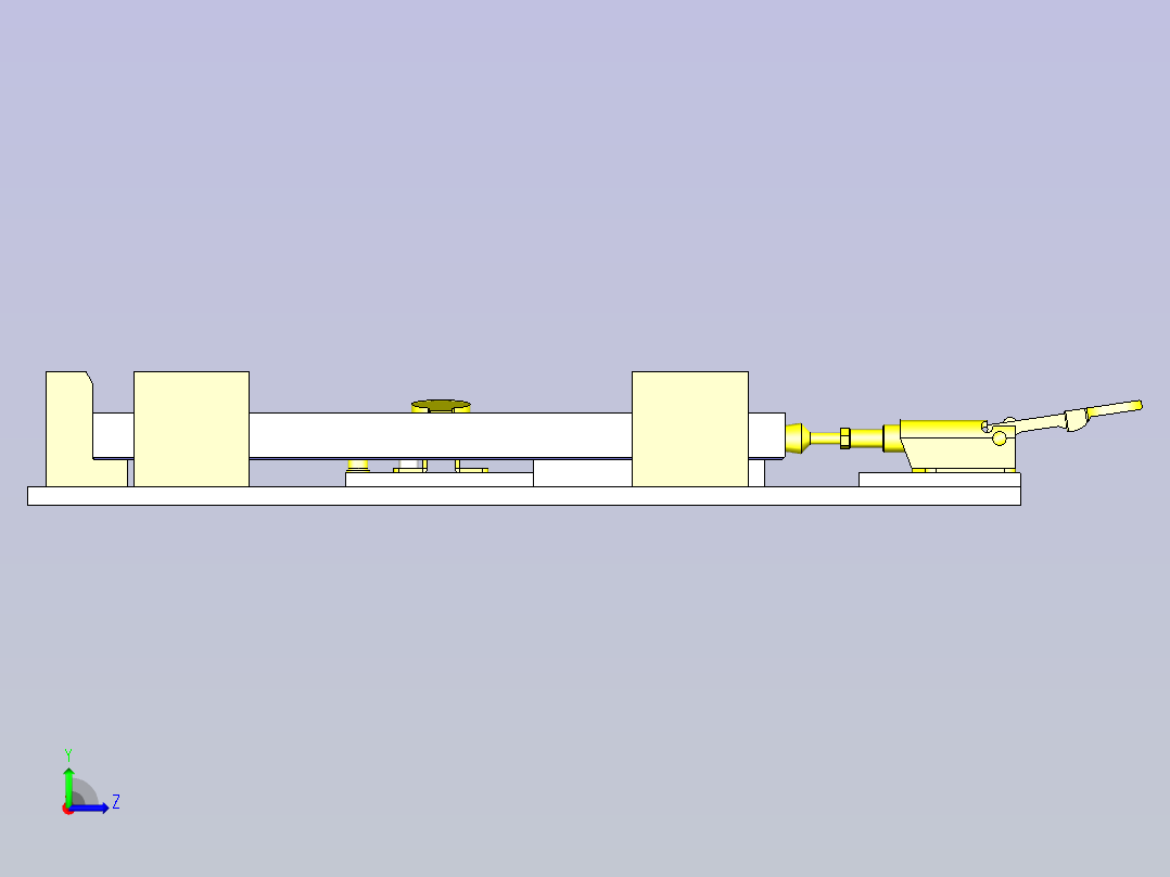 一款灵活型工件定位机构3D模型左视图