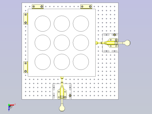 一款灵活型工件定位机构3D模型俯视缩略图