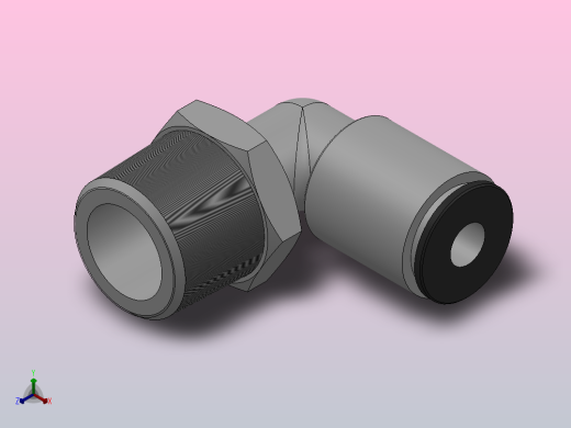 IPLP L型螺纹弯头气动管接头[IPLP04-02]正等轴测缩略图