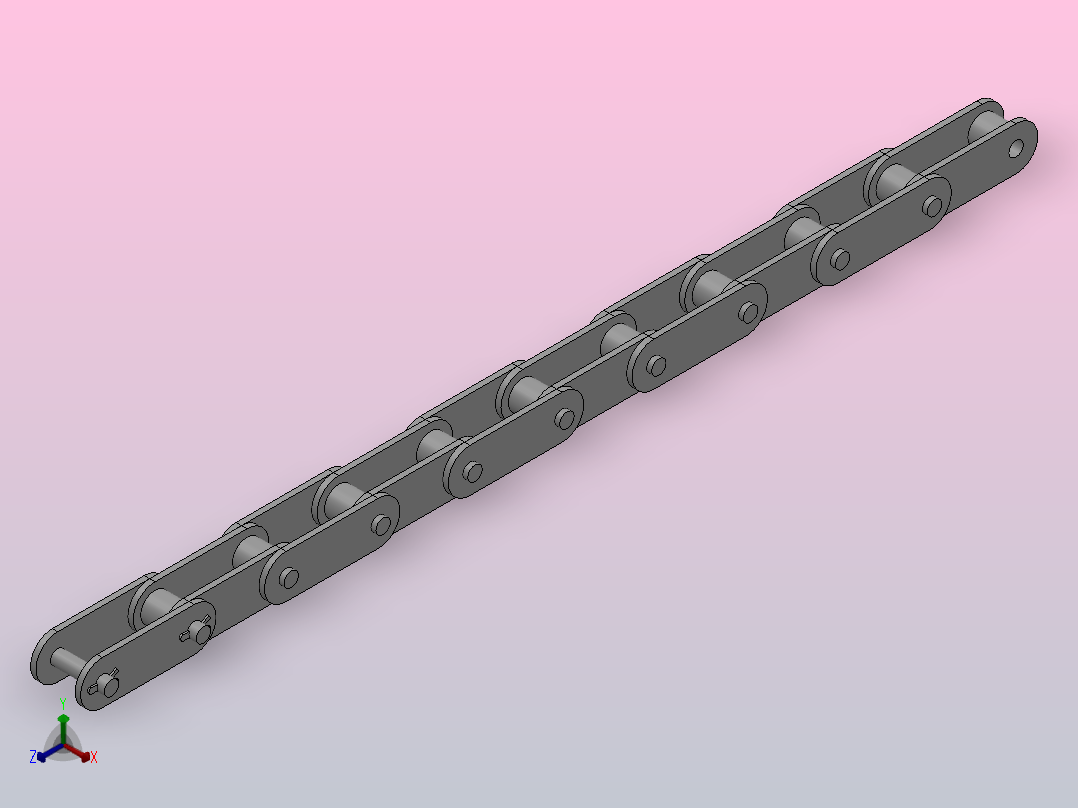 双节距滚子链S型链条_DCS-C208A-10正等轴测图