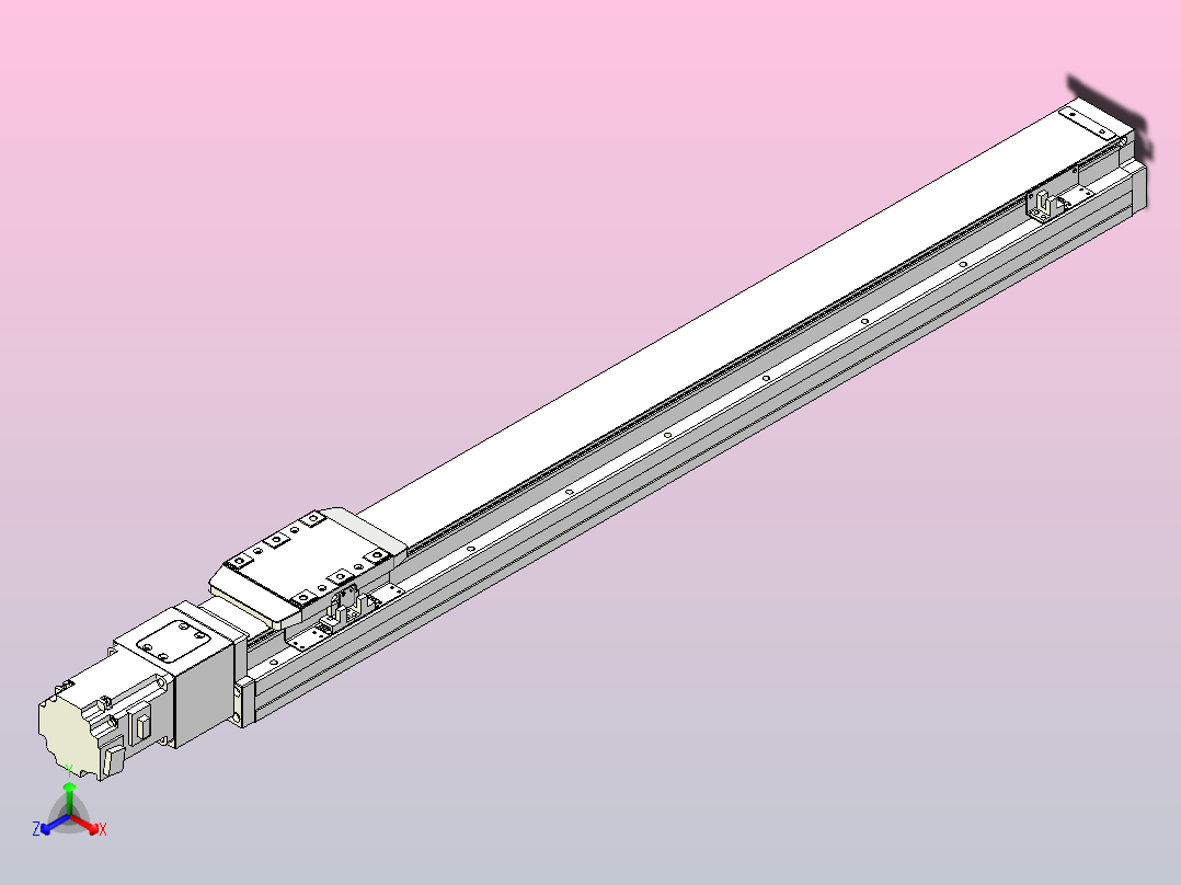 滚珠丝杠直线轴内置导轨TPA-GCR-80-1610C-L700-M-M20-N3正等轴测图