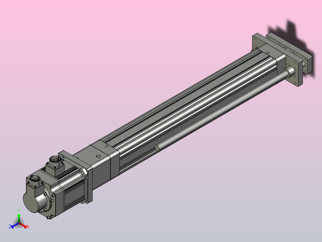 伺服电缸SOE80-L10-C-S550-D-FG-P1K-D3正等轴测图