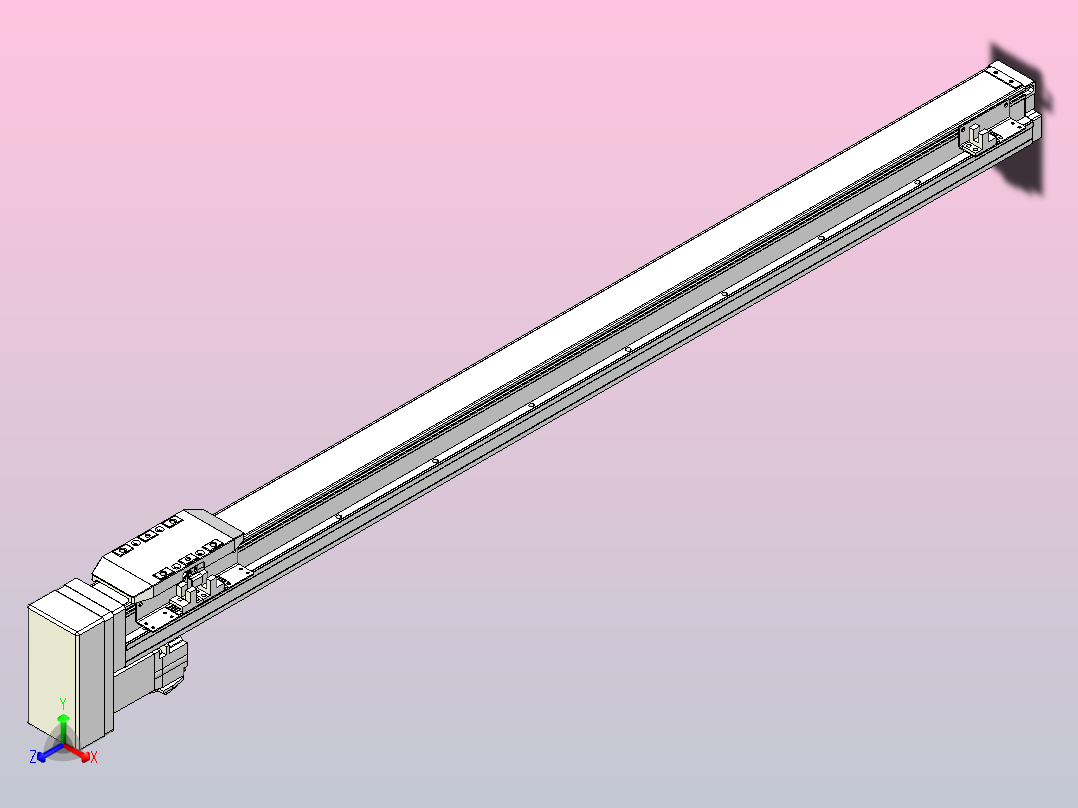 滚珠丝杠直线轴内置导轨TPA-GCR-50-1210C-L800-MP-M10-N3正等轴测图