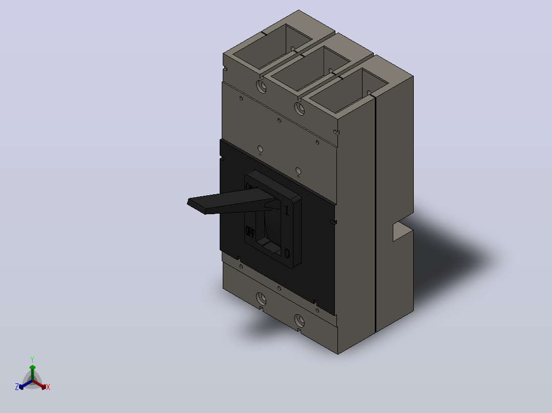 3VL 160-1600A 3极固定式塑料外壳式断路器[VL160X3VL1]正等轴测图