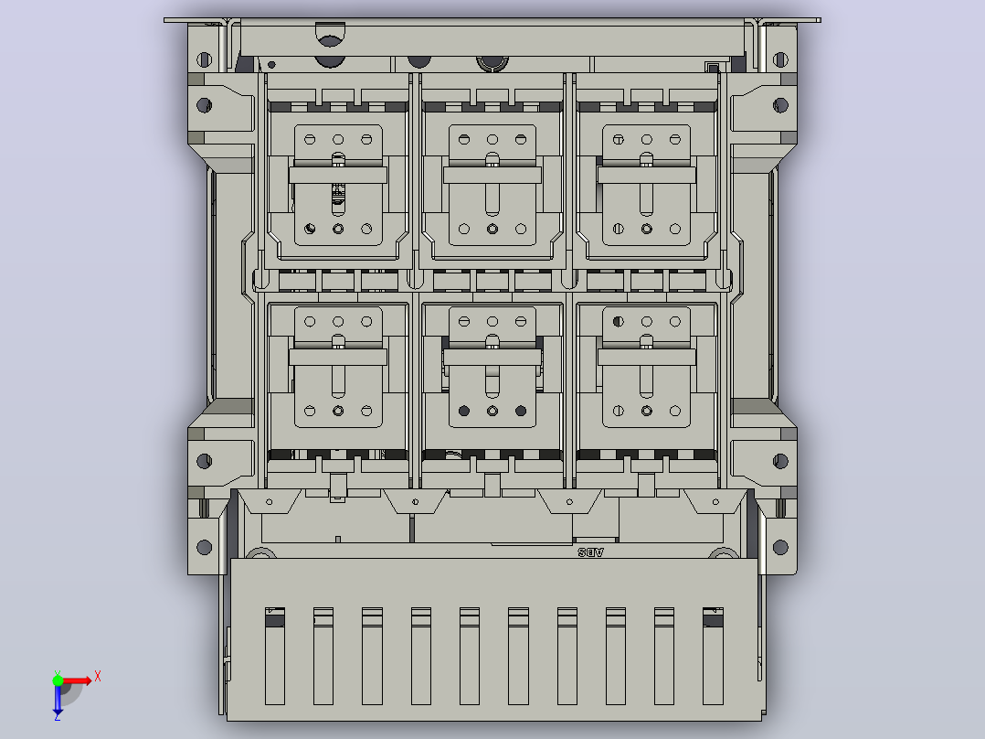NA1-2000X-630 3P抽屉万能式断路器三维模型202202俯视图