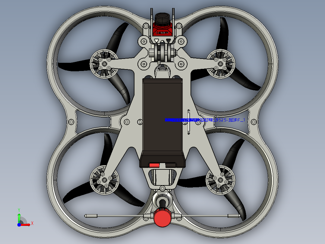 四轴无人机飞行器前视图