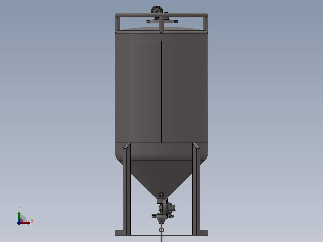 150L发酵罐模型 主视图