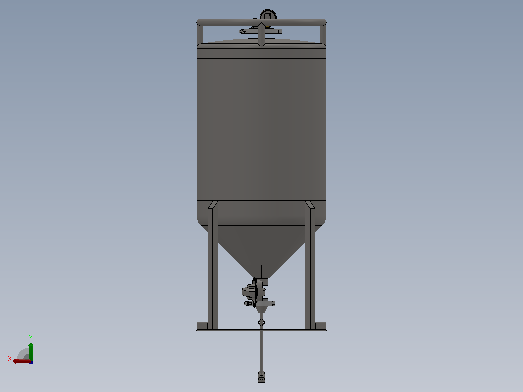 150L发酵罐模型 后视图
