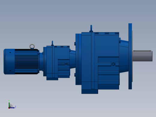 RF107R77法兰轴伸式组合型斜齿轮减速机RF107R77-Y0.55-4P-80-M1-0°-Φ450左视缩略图