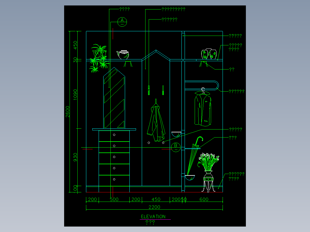 家装类CAD图块(四)-FH01039A
