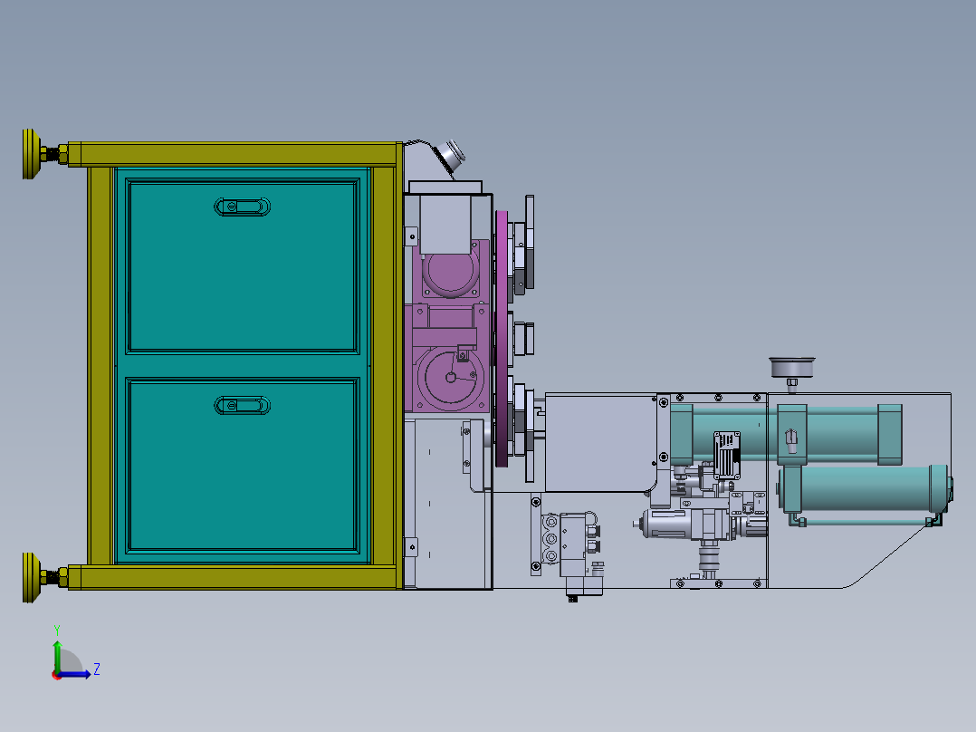 F137+电源插头芯多工位气液增压铆压机左视图